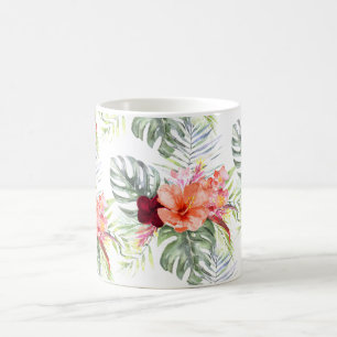 Caneca De Café PixDezines Paraíso Tropical Folhagem Floral