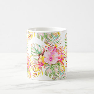 Caneca De Café PixDezines Paraíso Tropical Folhagem Floral