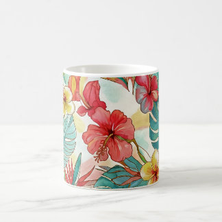 Caneca De Café PixDezines Retro Hyper H2 Hawaii Floral Foliage