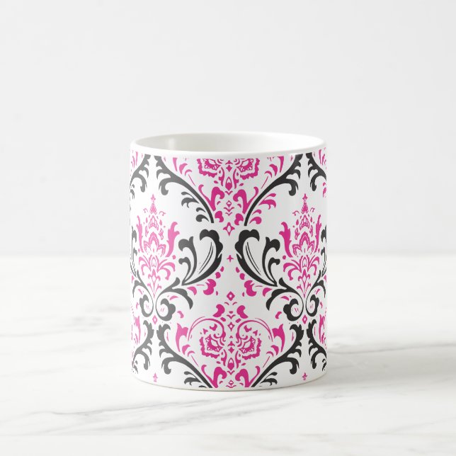 Caneca De Café PixDezines Rossi Damask, cor de fundo DIY! (Centro)