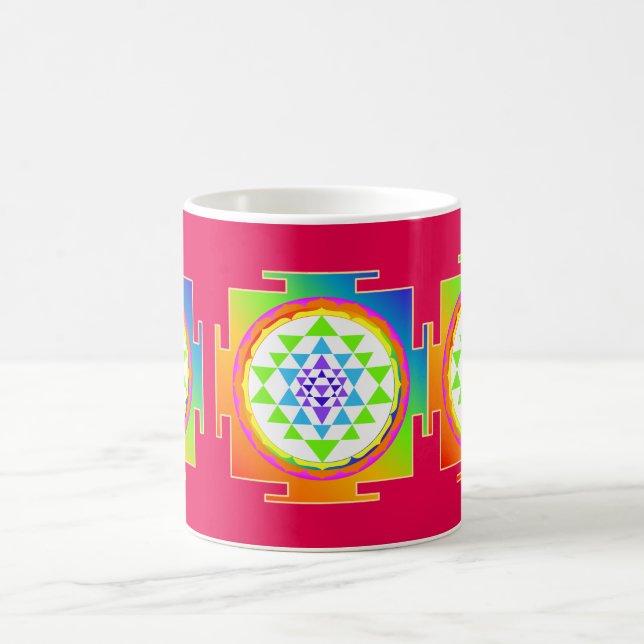 Caneca De Café PixDezines Sri Yantra Chakra Clearing/DIY fundo (Centro)