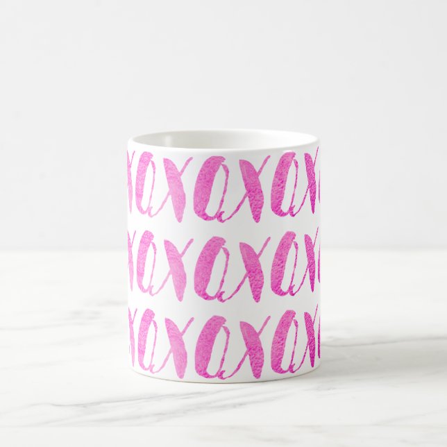 Caneca De Café PixDezines xoxo/Rosa/Fundo DIY (Centro)