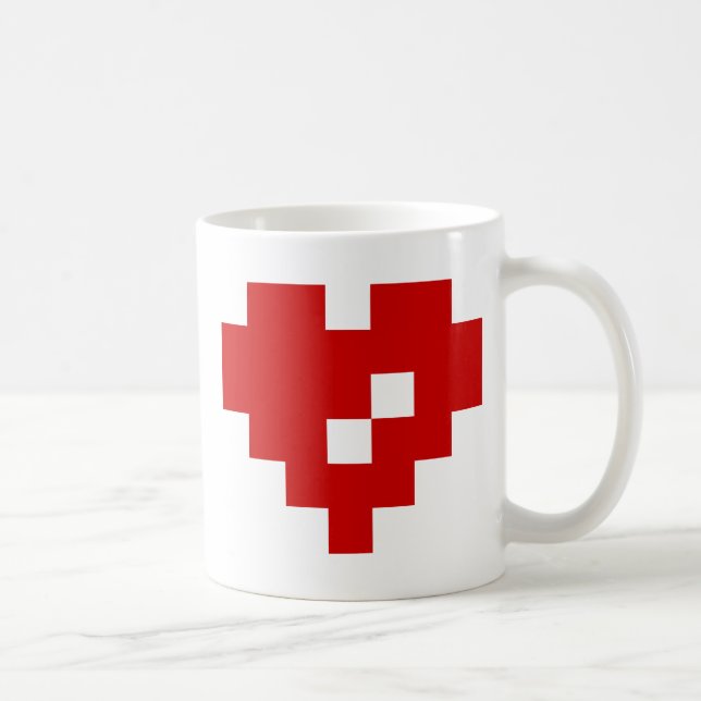 Caneca De Café Pixel Heart 8 Bit Love (Direita)