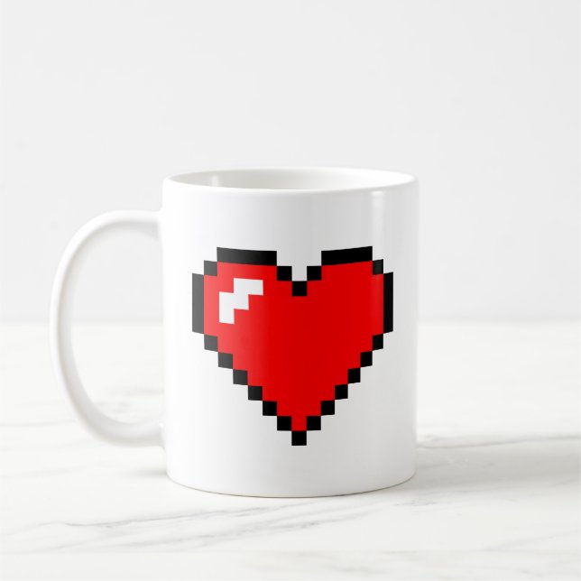 Caneca De Café Pixel Heart Magic Mug (Esquerda)