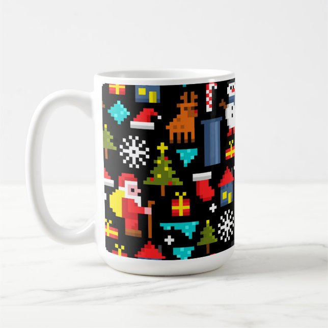 Caneca De Café Pixel Natal (Esquerda)
