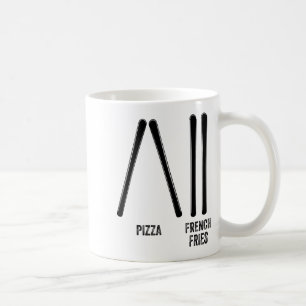 Caneca De Café Pizza de instrutor de esqui &amp; batata frita com