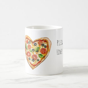 Caneca De Café Pizza de Queijo Vegetal Coração