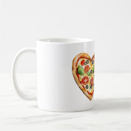 Caneca De Café Pizza de Queijo Vegetal Coração