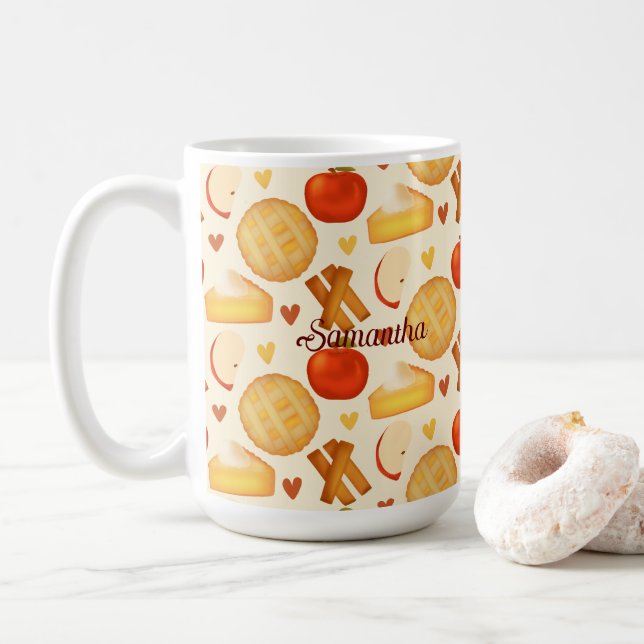 Caneca De Café Pizza E Ingredientes De Maçã Fashiada (Com Donut)