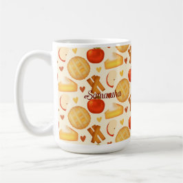 Caneca De Café Pizza E Ingredientes De Maçã Fashiada