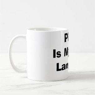 Caneca De Café Pizza É Minha Língua De Amor