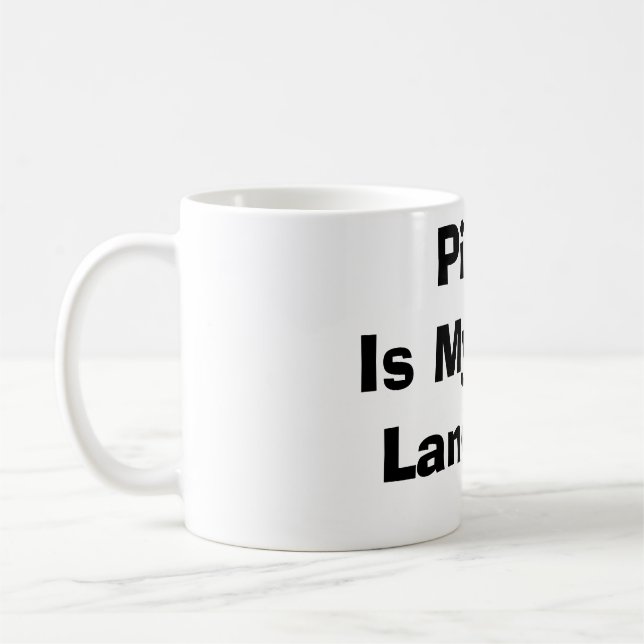 Caneca De Café Pizza É Minha Língua De Amor (Esquerda)