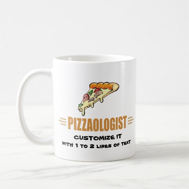 Caneca De Café Pizza Engraçada (Esquerda)