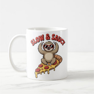 Caneca De Café Pizza preguiçosa Yoga Engraçado Cartoon