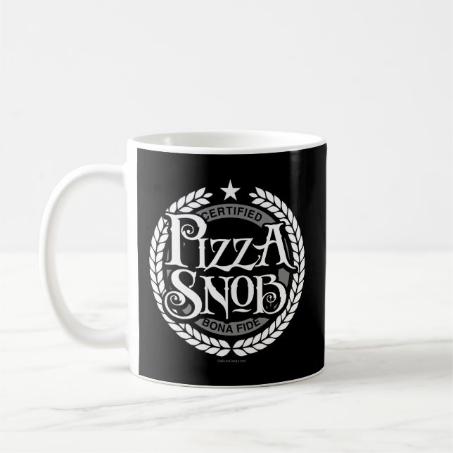 Caneca De Café Pizza Snob - amante de pizza engraçado (Esquerda)