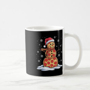 Caneca De Café Pizza Snowman - Santa Hat - Festa de Pizza de Nata