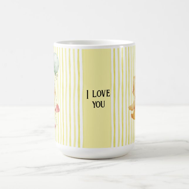 Caneca De Café placa de aniversário personalizada de striping ama (Centro)