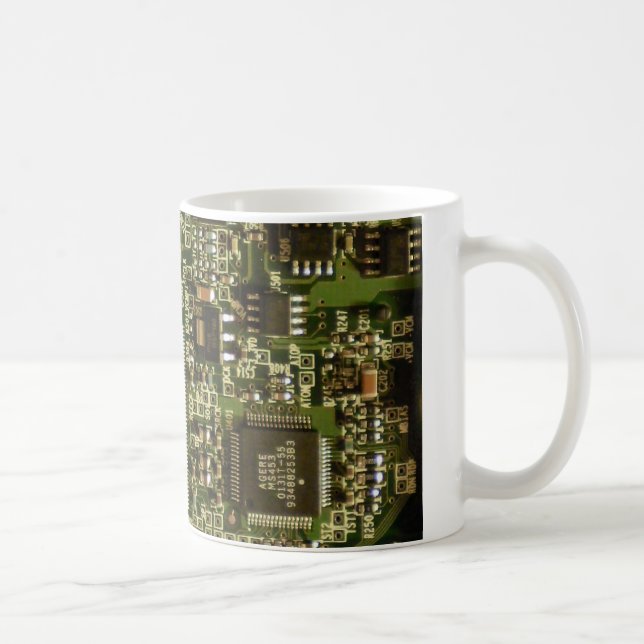 Caneca De Café Placa de Circuito Verde Macro | Foto de PCB (Direita)