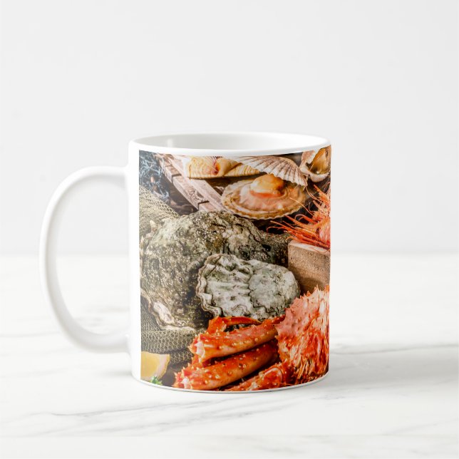 Caneca De Café Placa de cozinha do marisco como gourmet do oceano (Esquerda)