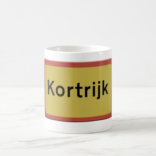 Caneca De Café placa de estrada de Kortrijk (Centro)