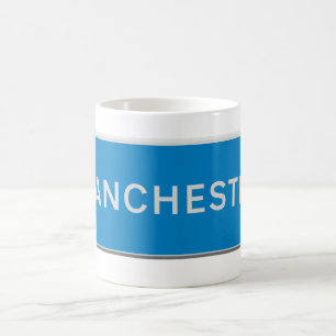 Caneca De Café placa de estrada de Manchester