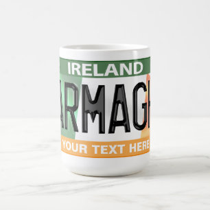 Caneca De Café Placa de Licença Personalizada da Irlanda do Armag