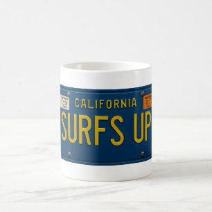 Caneca De Café Placa de Licença Retro 1969 Califórnia Surf Está A