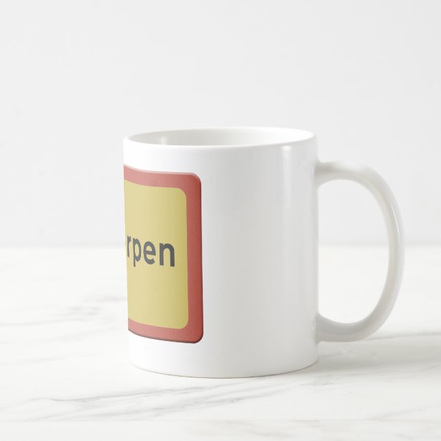 Caneca De Café placa de nome da cidade de Antuérpia (Direita)
