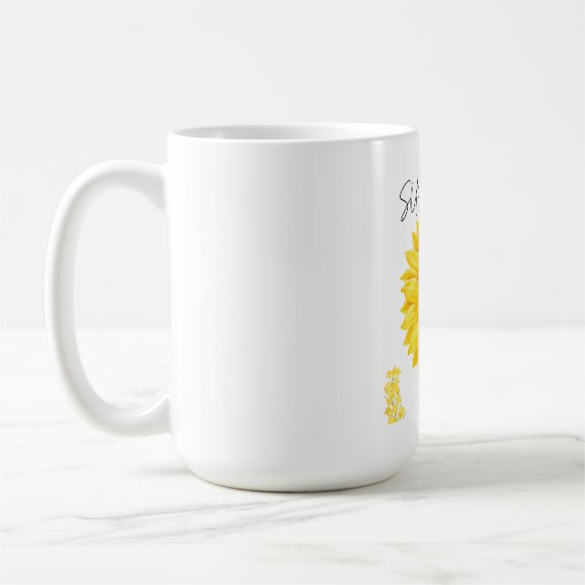 Caneca De Café Placa de Parede de Girassol Dividido com Estética  (Esquerda)
