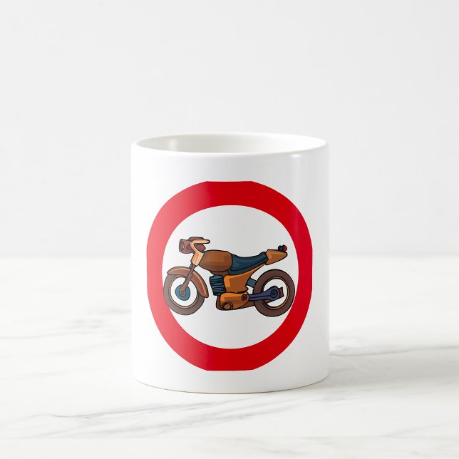 Caneca De Café Placa de Proibido Motocicletas (Criador carregado)