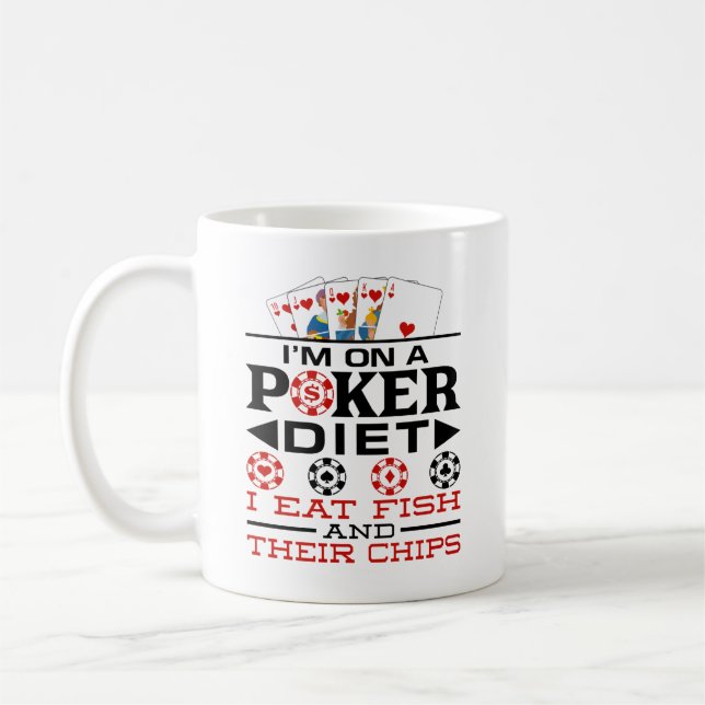 Caneca De Café Placa engraçada de fichas de dieta de pôquer (Esquerda)