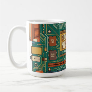 Caneca De Café Placa-Mã de Computador Vintage dos Anos 80 "Powere