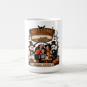 Caneca De Café Placa personalizada de abóbora para família no Hal