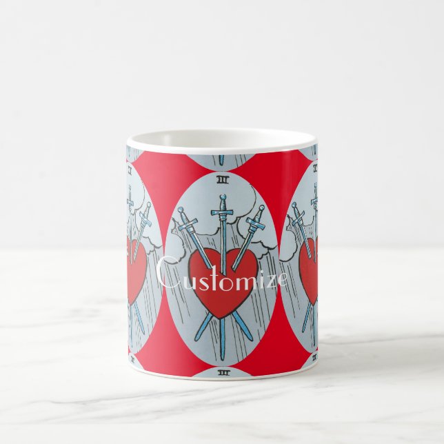 Caneca De Café Placa Tarot 3 Espadas Troço_Trova (Centro)