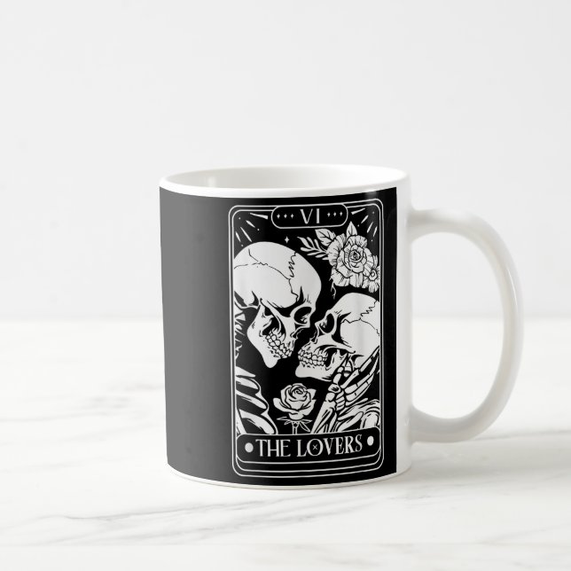 Caneca De Café Placa Tarot O Hallow Do Gótico De Esqueleto De Vin (Direita)