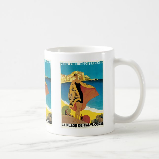 Caneca De Café Plage de Calvi do La, Corse (Direita)