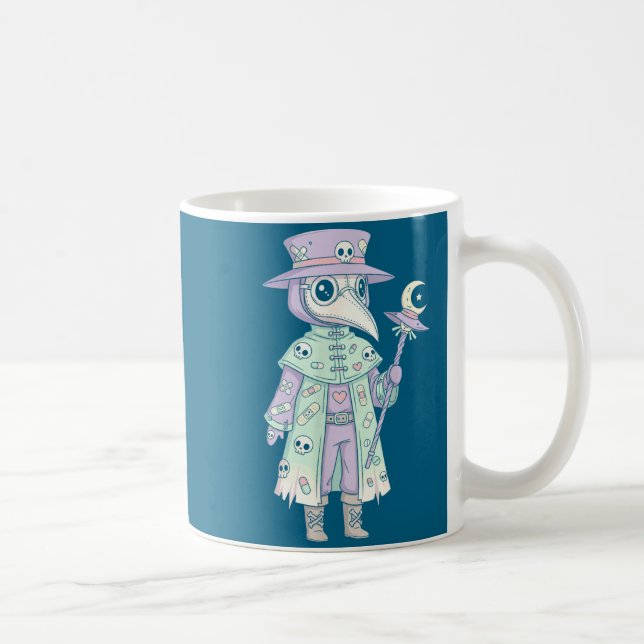 Caneca De Café Plague Doctor Gothic Pastel Cute Moth Face Mask Oc (Direita)
