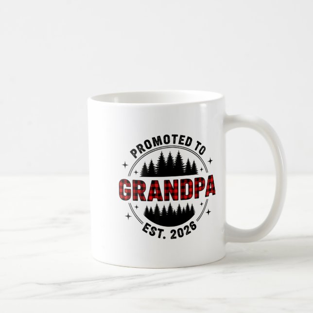 Caneca De Café Plaid Lumberjack New Grandpa Promoted To Grandpa E (Direita)