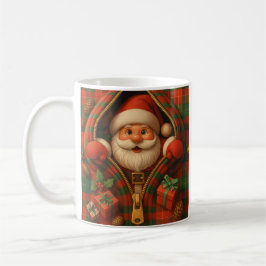 Caneca De Café Plaid Santa Claus Christmas Design