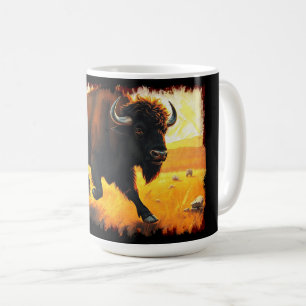 Caneca De Café Plains Buffalo - Trabalho de arte de Buffalo Ameri