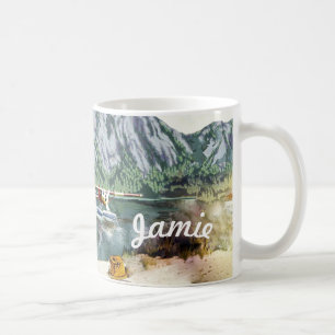 Caneca De Café Planador E Viagem De Pesca Do Alaska Bush