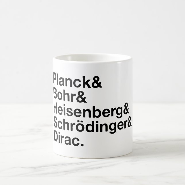 Caneca De Café Planck & Bohr & Heisenberg & Schrödinger & Dirac (Centro)