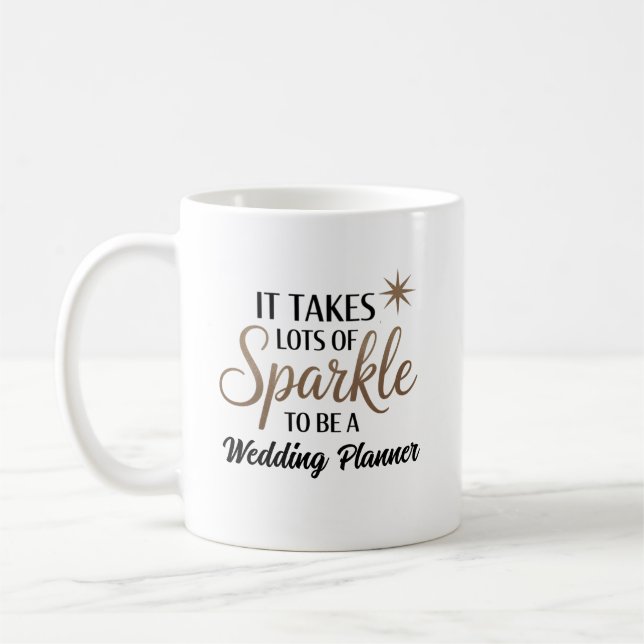 Caneca De Café Planeador de Casamento Sparkle (Esquerda)