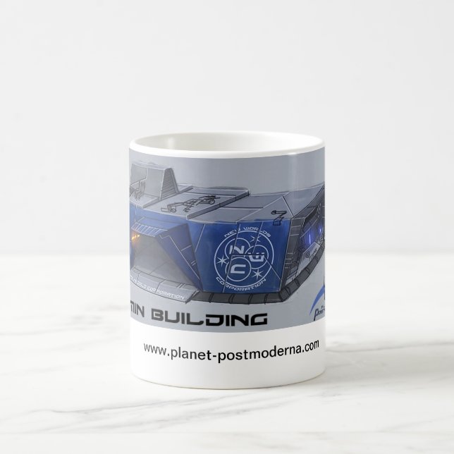 Caneca De Café Planet Postmoderna Art:  Admin Bldg Concept Mug (Centro)
