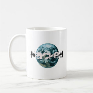Caneca De Café Planeta Hackeado Terra