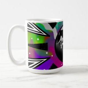 Caneca De Café Planeta Psychedelic Tie-Dye e Desenhos Abstratos