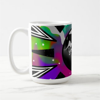 Caneca De Café Planeta Psychedelic Tie-Dye e Desenhos Abstratos