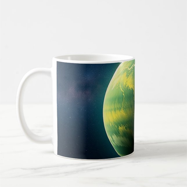 Caneca De Café Planeta Verde e Amarelo (Esquerda)