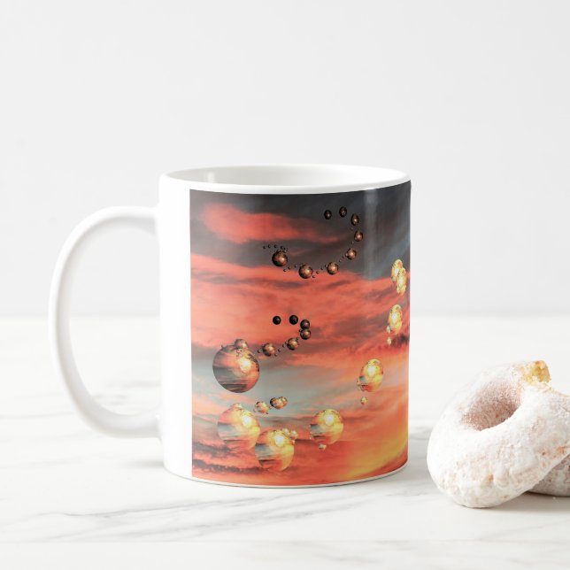 Caneca De Café Planetas Aproximados (Com Donut)