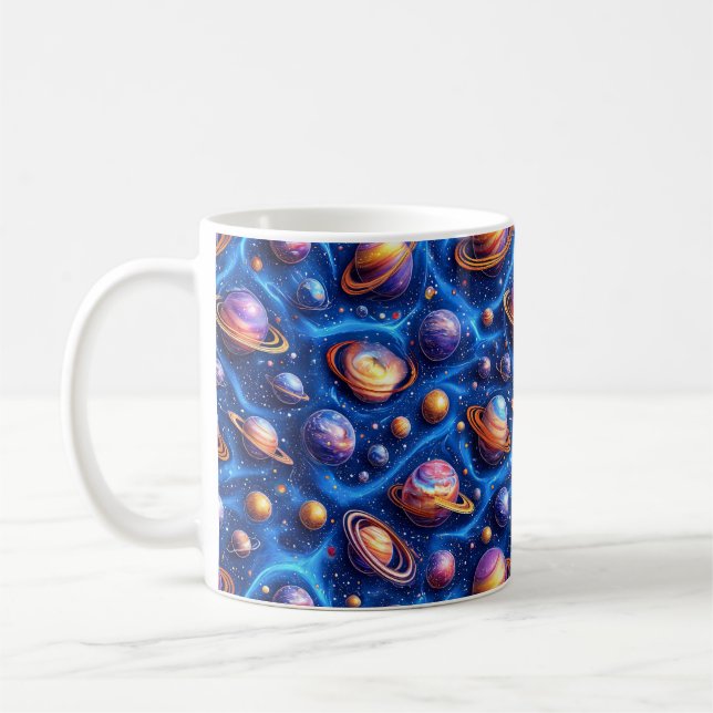 Caneca De Café Planetas da galáxia da Lua (Esquerda)